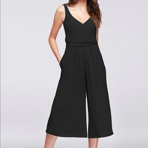 Tie-back Crinkle Chiffon Jumpsuit - Wedding outfit